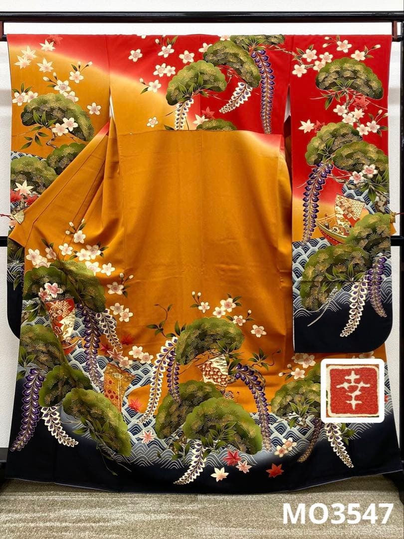 振袖 花井幸子 刺繍 金駒 手描き 振りぼかし 身丈162cm MO3547 - メルカリ