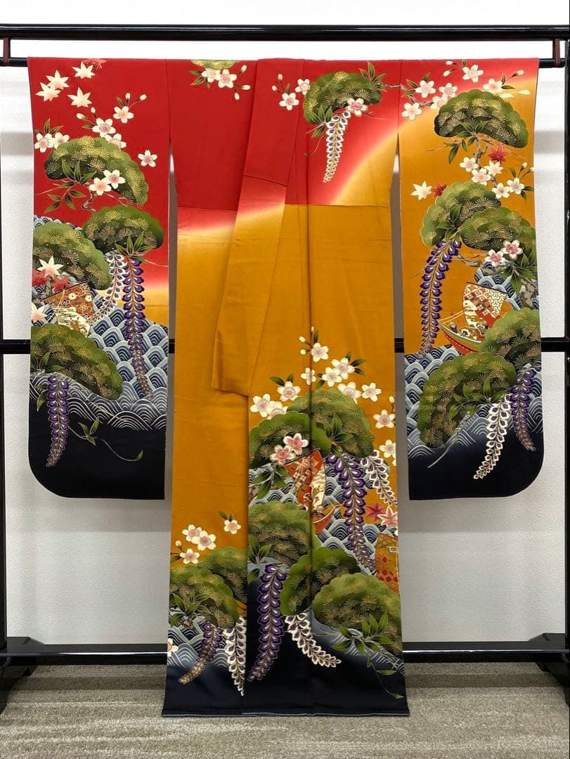 振袖 花井幸子 刺繍 金駒 手描き 振りぼかし 身丈162cm MO3547 - メルカリ