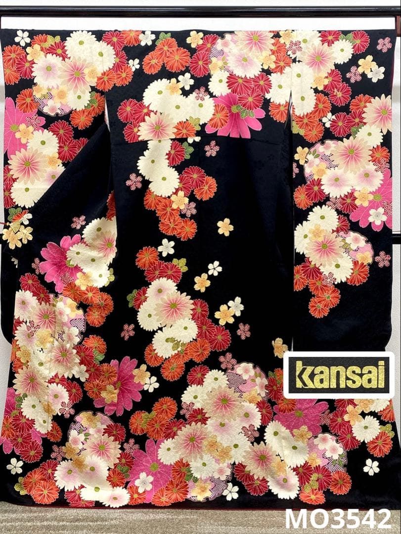 デザイナー振袖 山本寛斎 刺繍 金彩 身丈167cm 撥水加工済 MO3542 