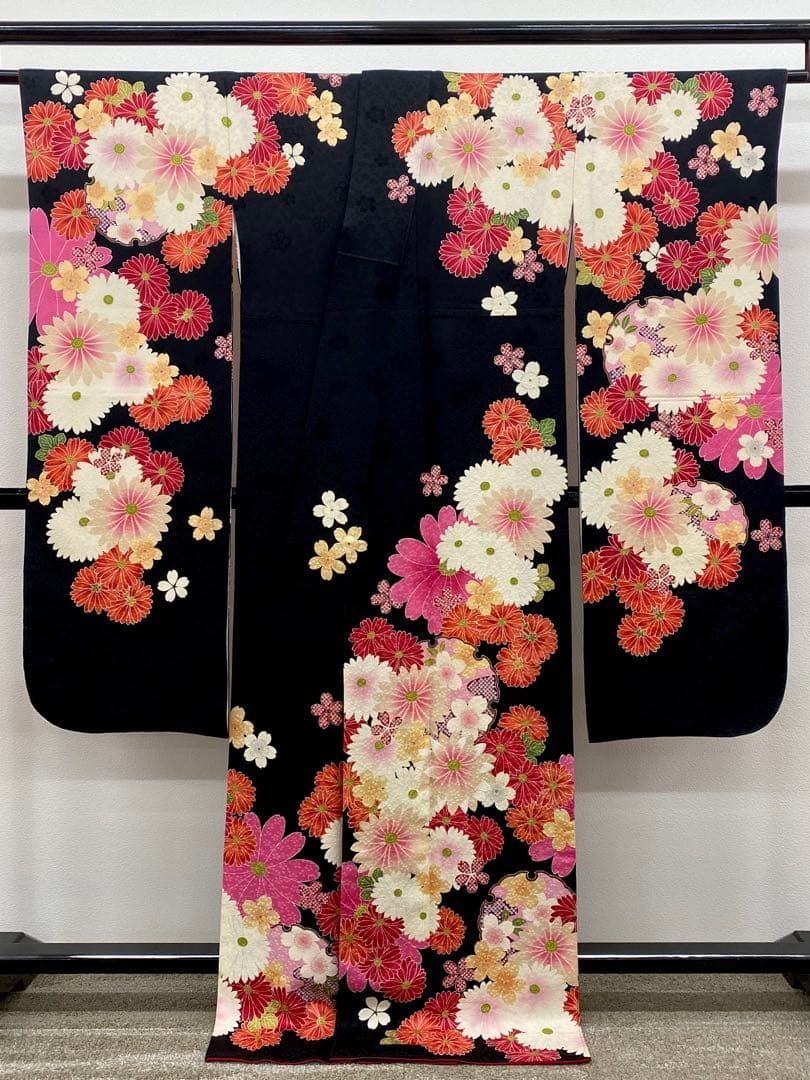 デザイナー振袖 山本寛斎 刺繍 金彩 身丈167cm 撥水加工済 MO3542 