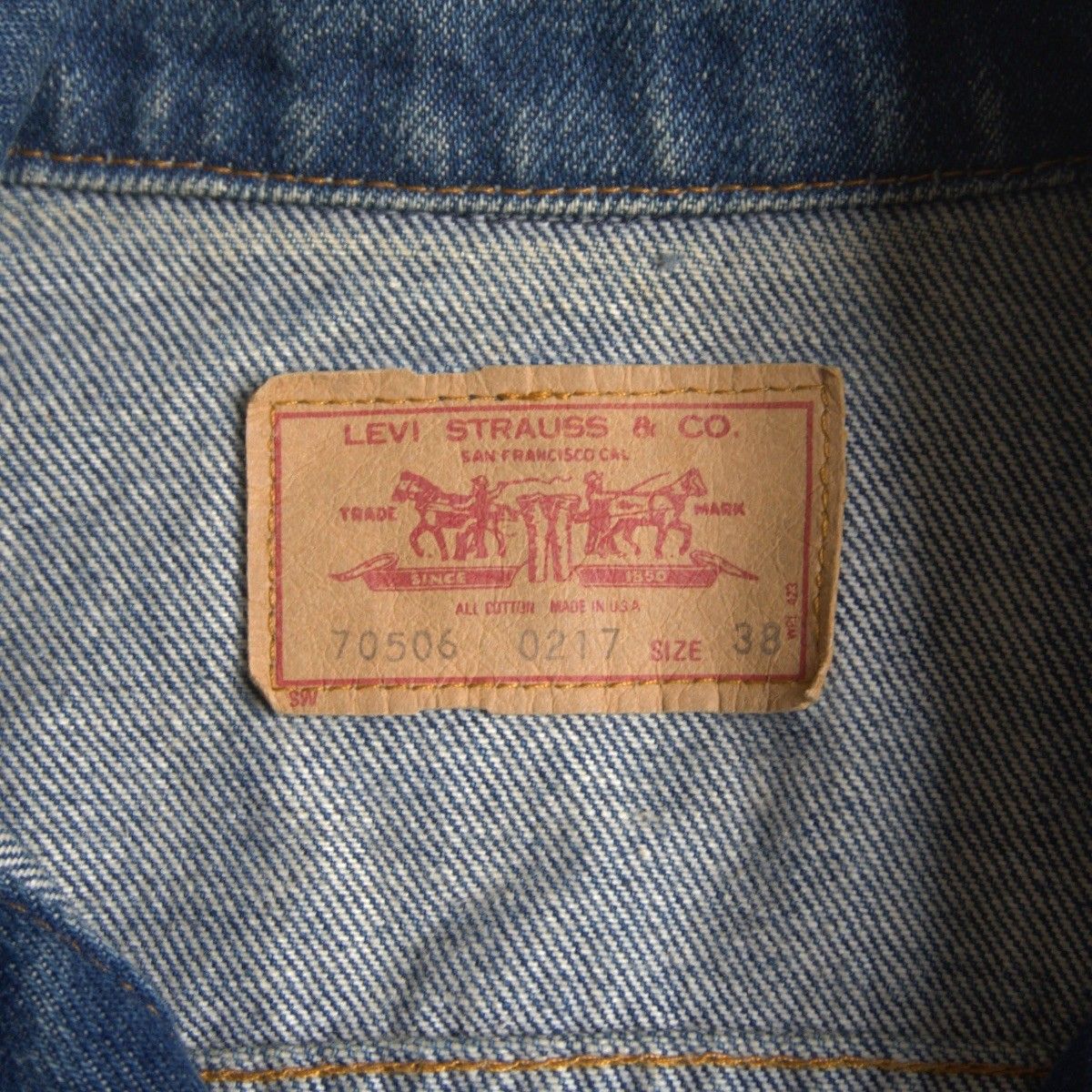 雰囲気抜群/80S】 LEVI'S 【70506 0217 5th デニムジャケット 】38 80