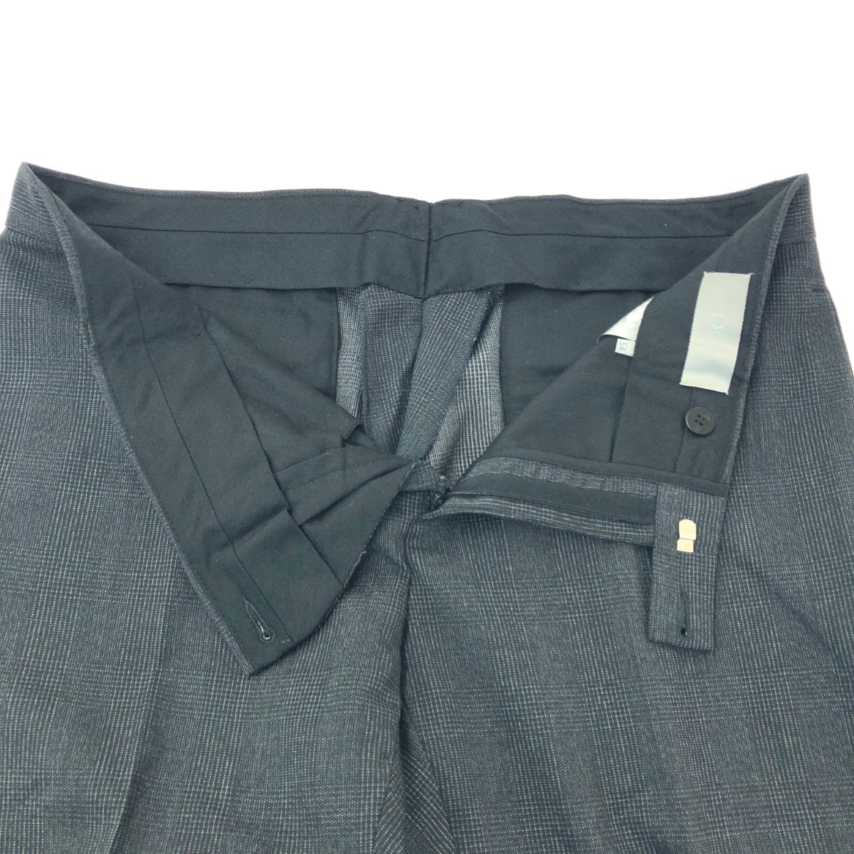 Dior HOMME ディオールオム グレンチェックスラックスパンツ サイズ:54 ウール100％ 8H3111430745   グレー メンズ / 240001194211 Dior HOMME ディオールオム グレンチェックスラックスパンツ サイズ:54