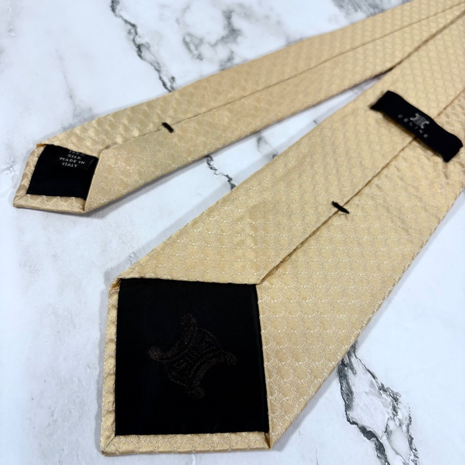 極美品】セリーヌ CELINE ネクタイ シルク100% マカダム柄 総柄