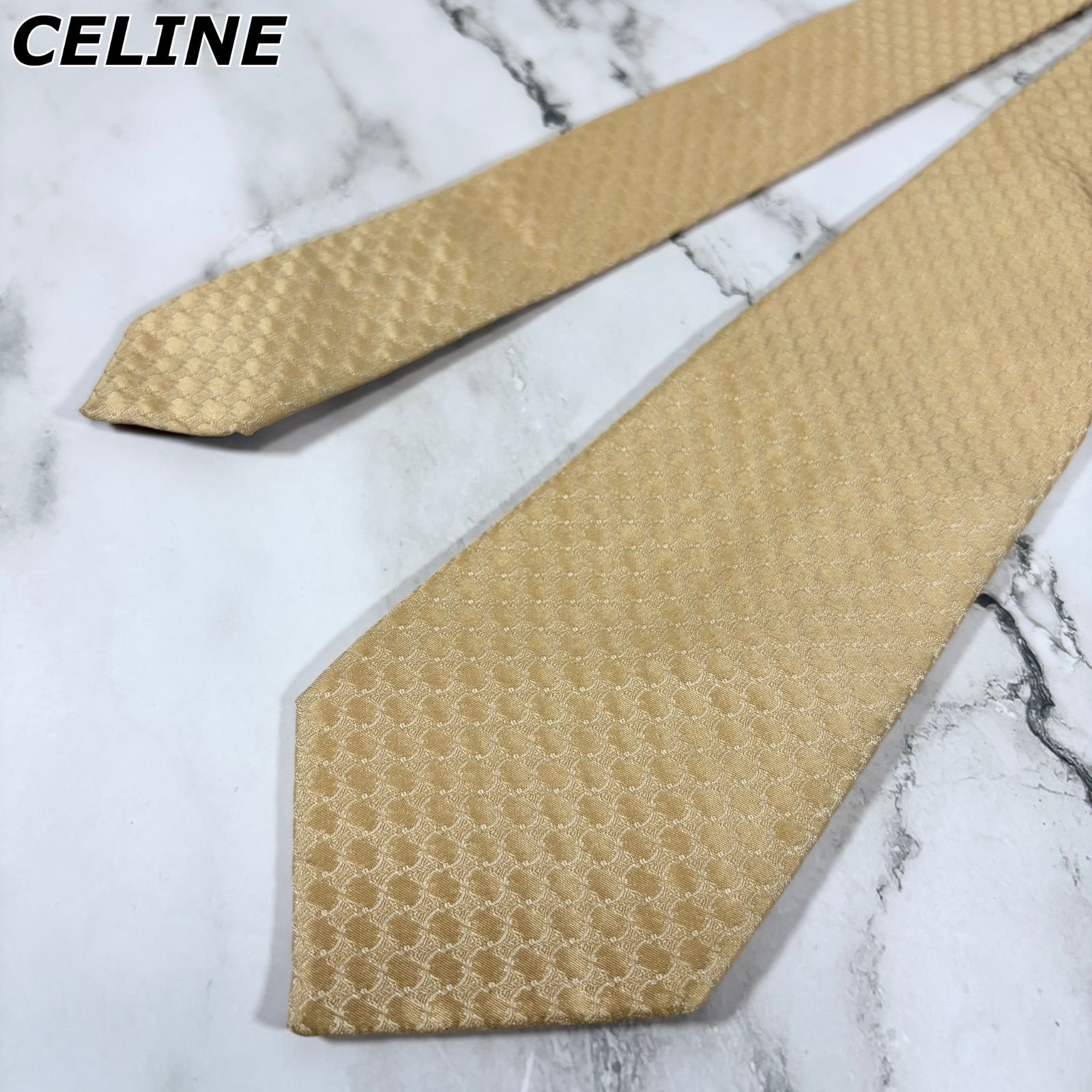 極美品】セリーヌ CELINE ネクタイ シルク100% マカダム柄 総柄