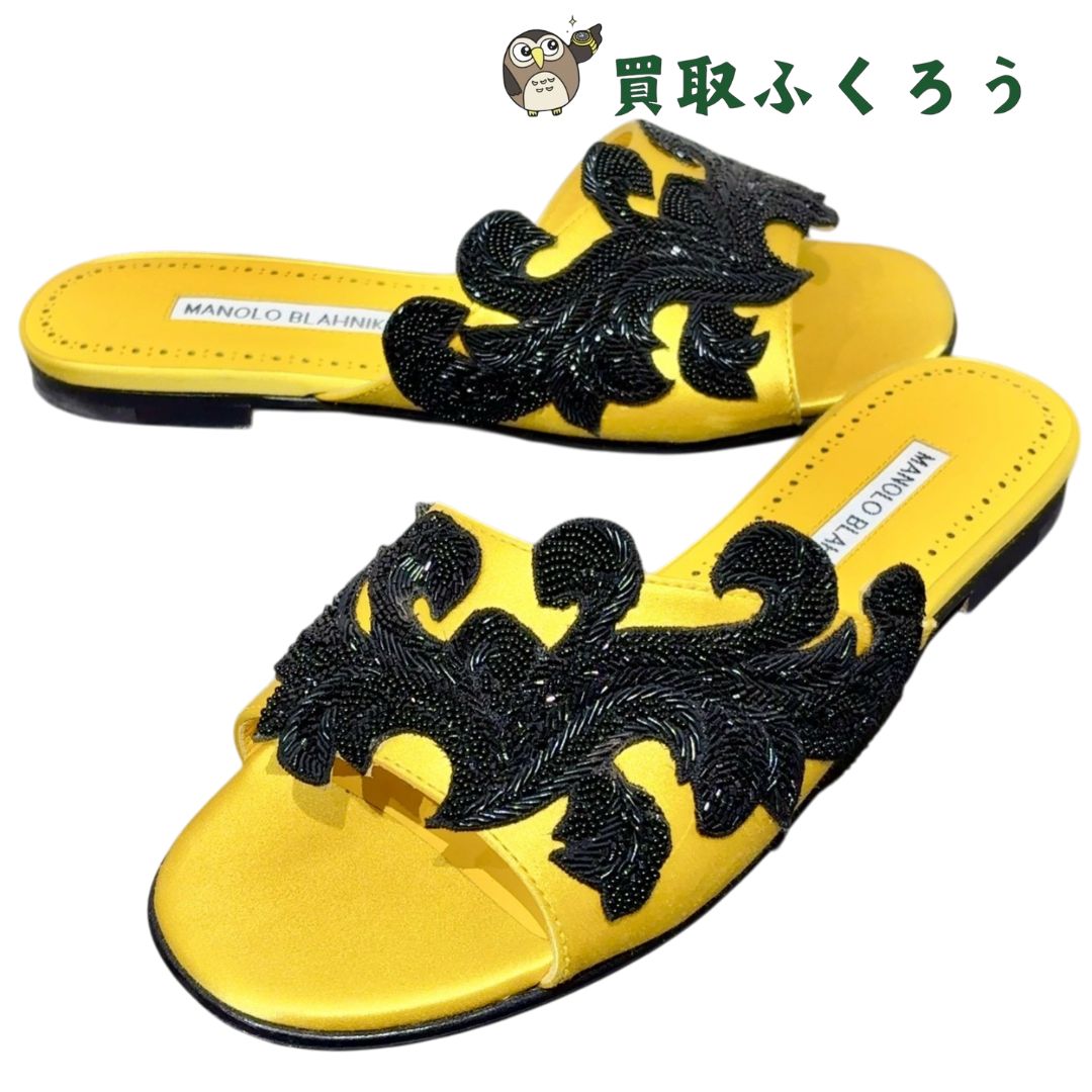 MANOLO BLAHNIK ビジュー サンダル ブラック マノロブラニク ビジュー サンダル 黒 マルタモッド ブラック サンダル