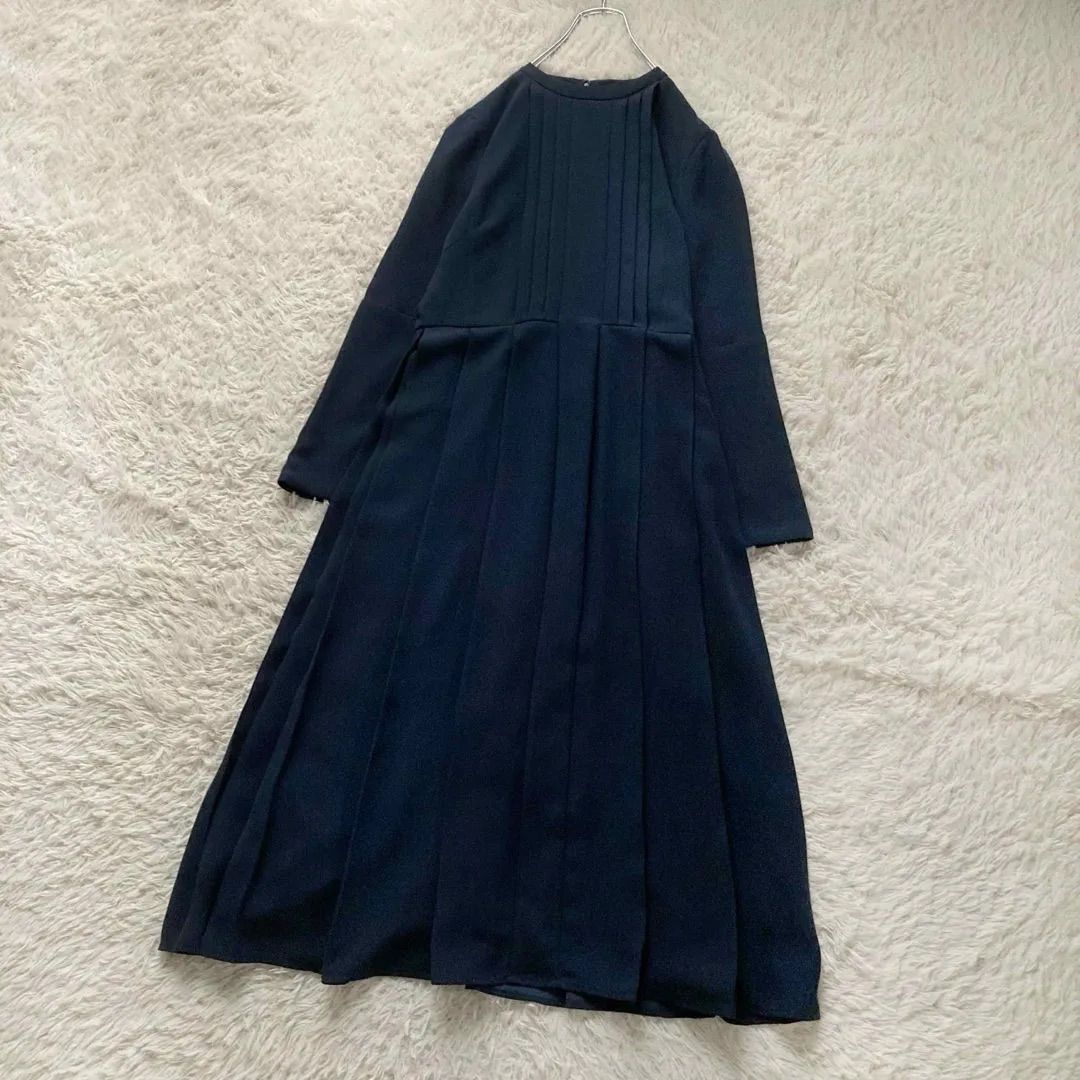 セルフォード CELFORD 上品 バックサテンプリーツワンピース ロング丈