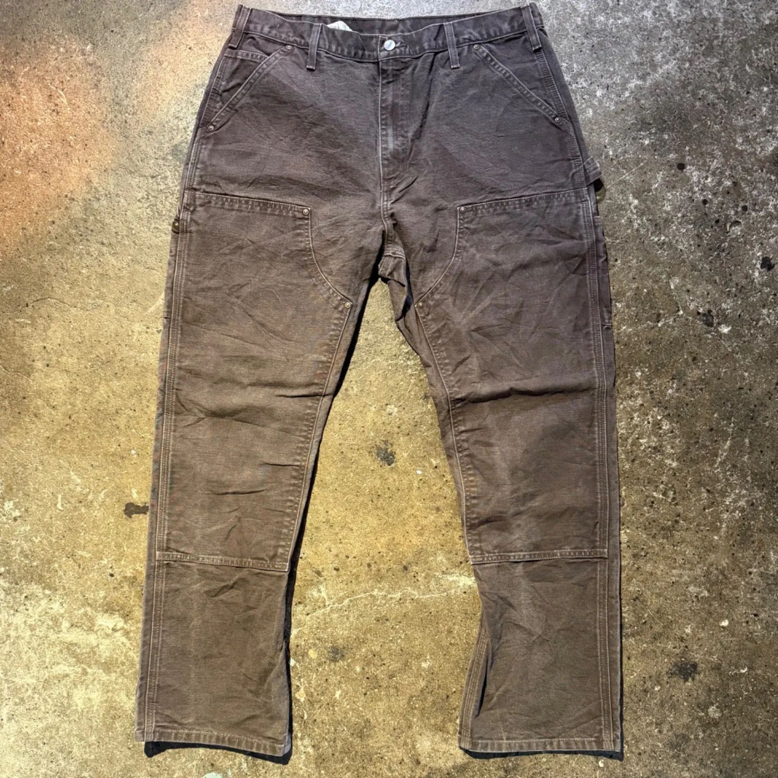 carhartt ダブルニーペインターパンツ W36 36×32 ブラウン B136DKB 