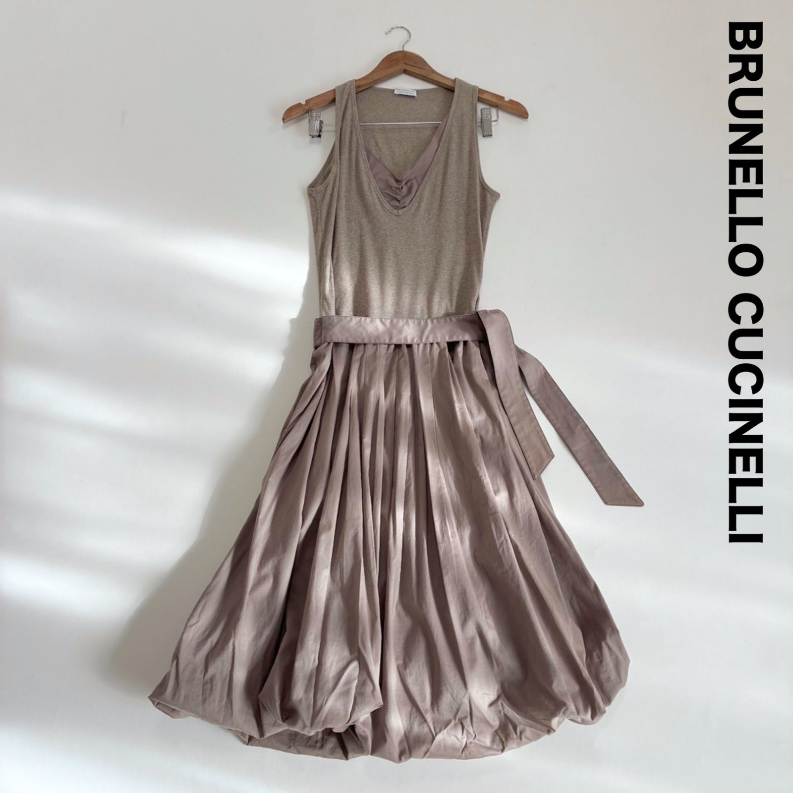BRUNELLO CUCINELLI ブルネロクチネリ☆異素材ミックスバルーンロング 