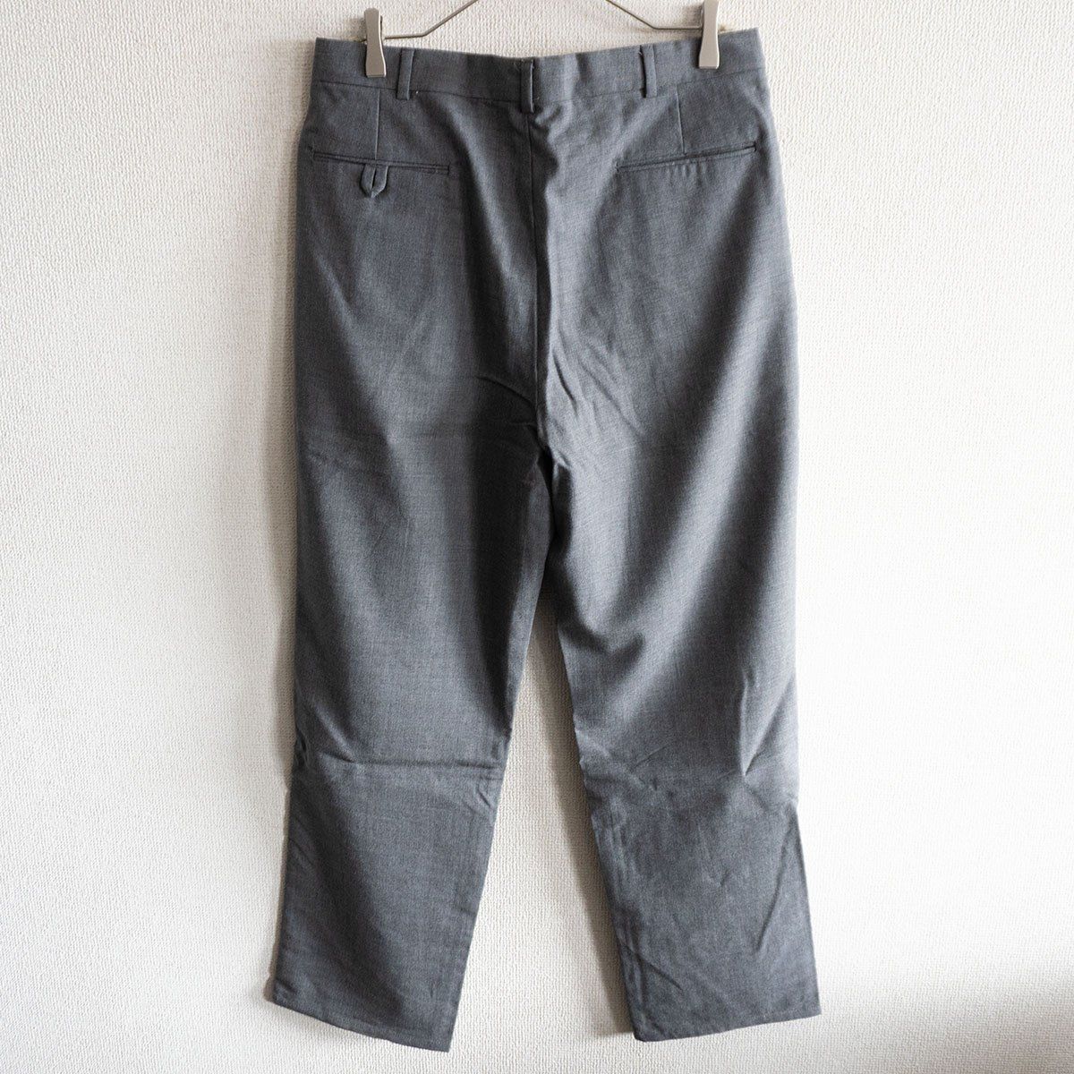 【シルエット抜群】LANDS'END【2タック スラックス】33 グレー ウール パンツ ランズエンド 26030698 シルエット抜群】LANDS'END【2タック スラックス】33 グレー ウール