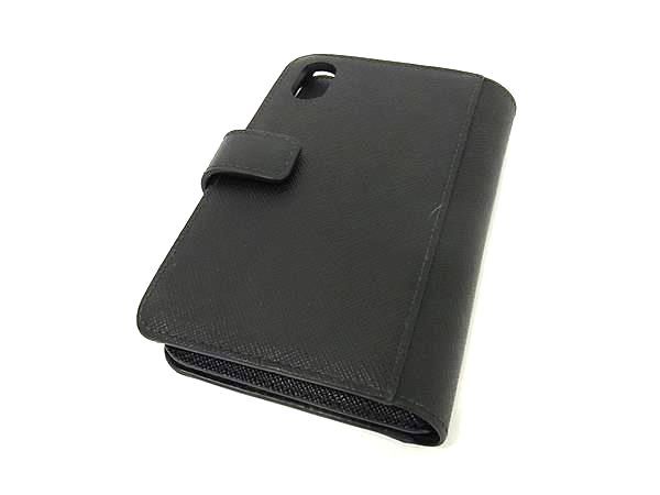 □美品□ PRADA プラダ サフィアーノレザー iPhoneX/Xs 対応