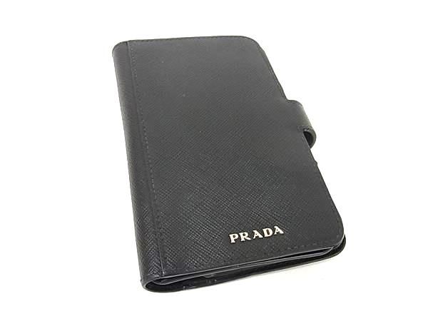 □美品□ PRADA プラダ サフィアーノレザー iPhoneX/Xs 対応
