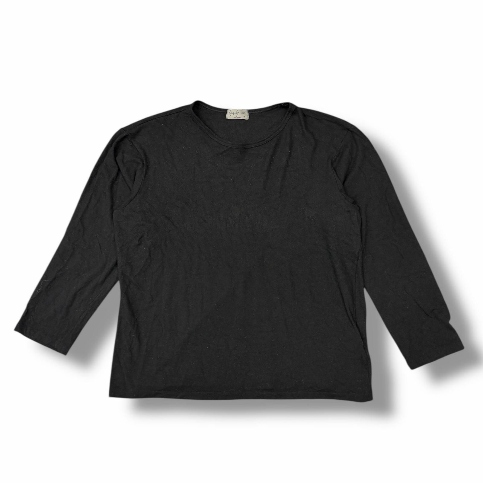 Yohji Yamamoto POUR HOMME ウールエアー天竺丸首 長袖Tシャツ 