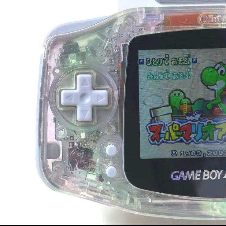 美品GBA IPS液晶 カスタム本体 クリア 透明 ゲームボーイSu150 - メルカリ