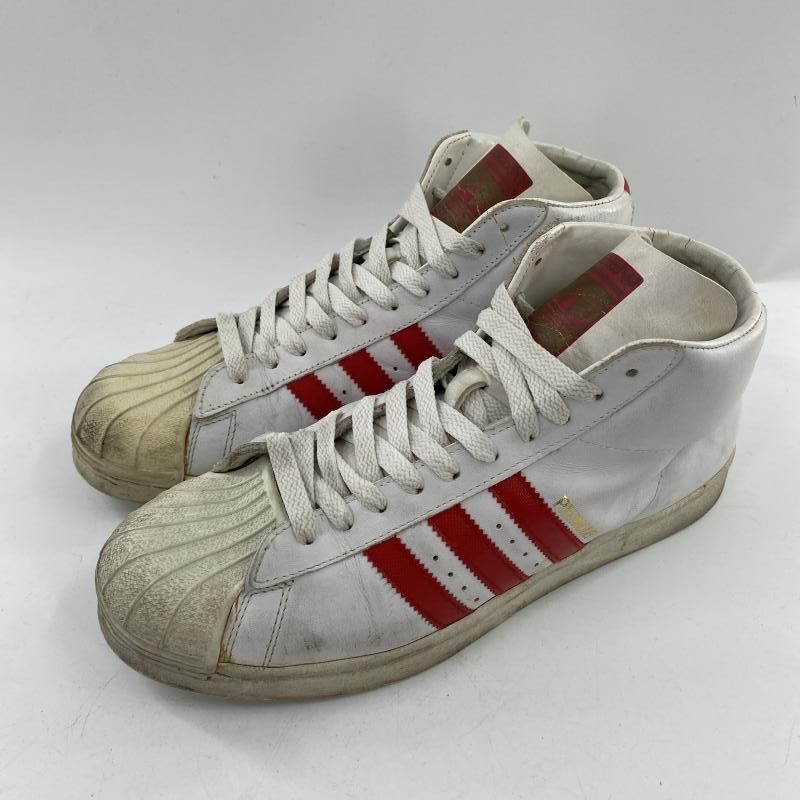 中古】adidas PROMODEL スニーカー UK10 ホワイト レッド アディダス 