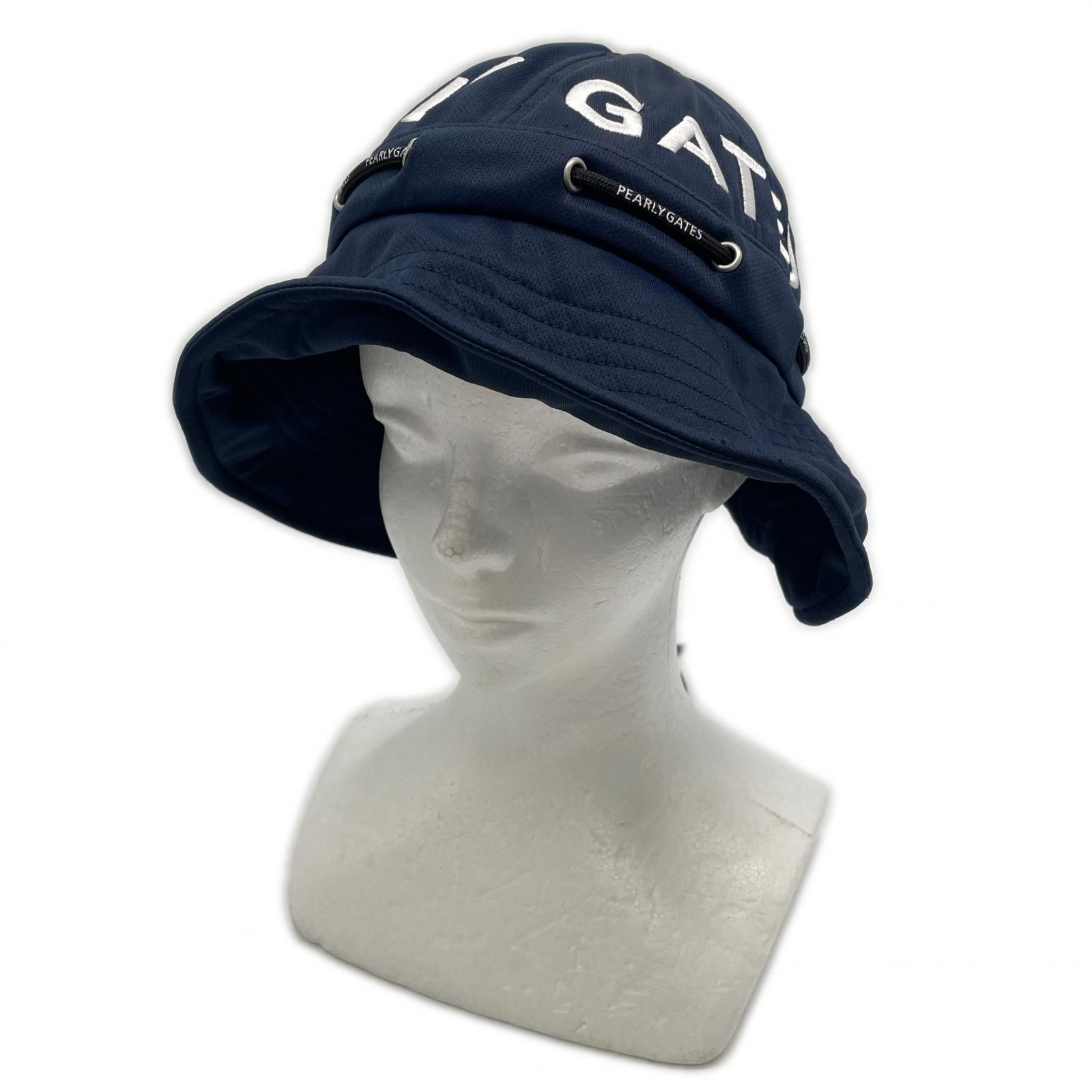 中古 パーリーゲイツ PEARLY GATES ハット フリー ネイビー 紺 後ろ 