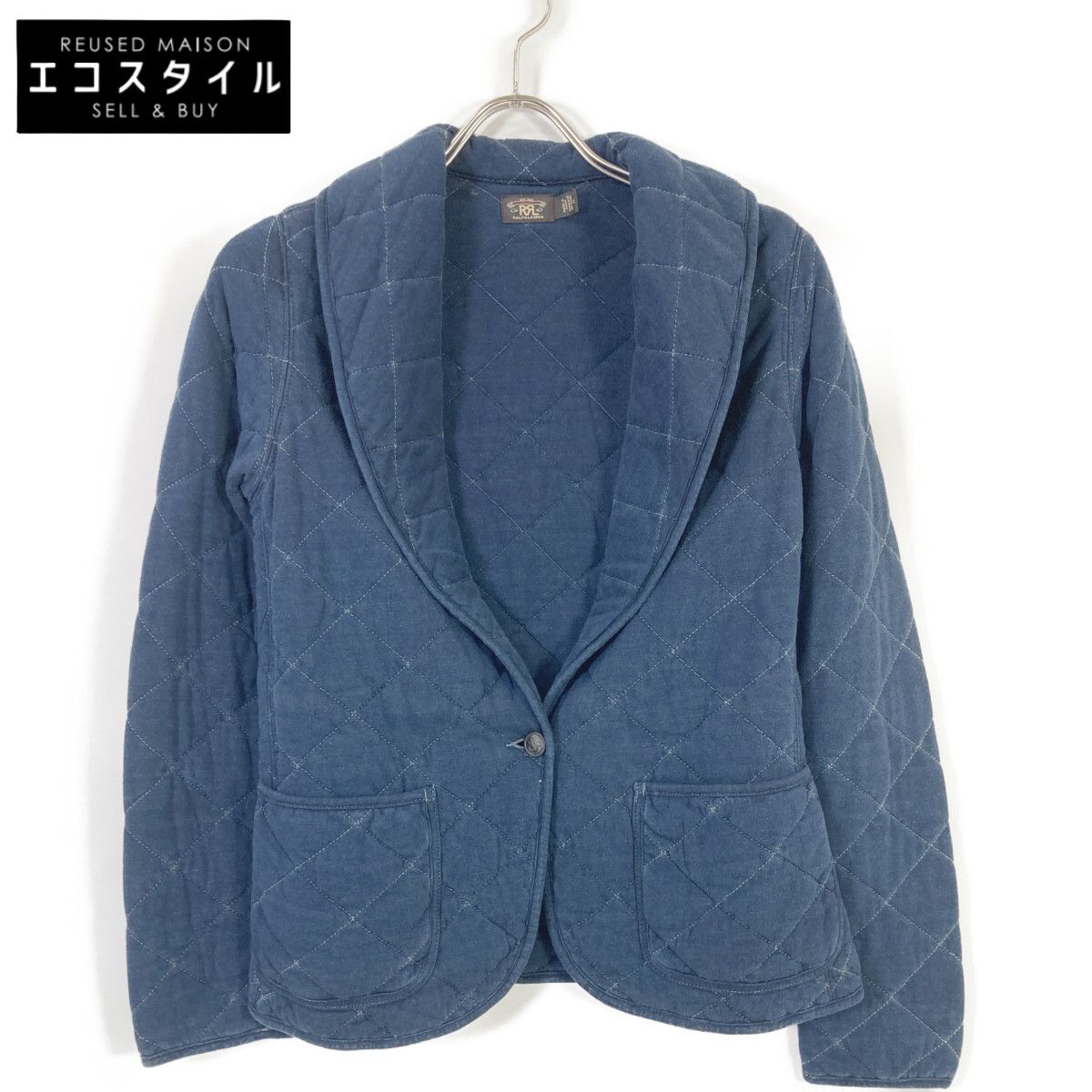 RRL インディゴ キルティング フリース フーディー パーカー RRL/ラルフローレン/キルティングインディゴフリースパーカー/ジップ
