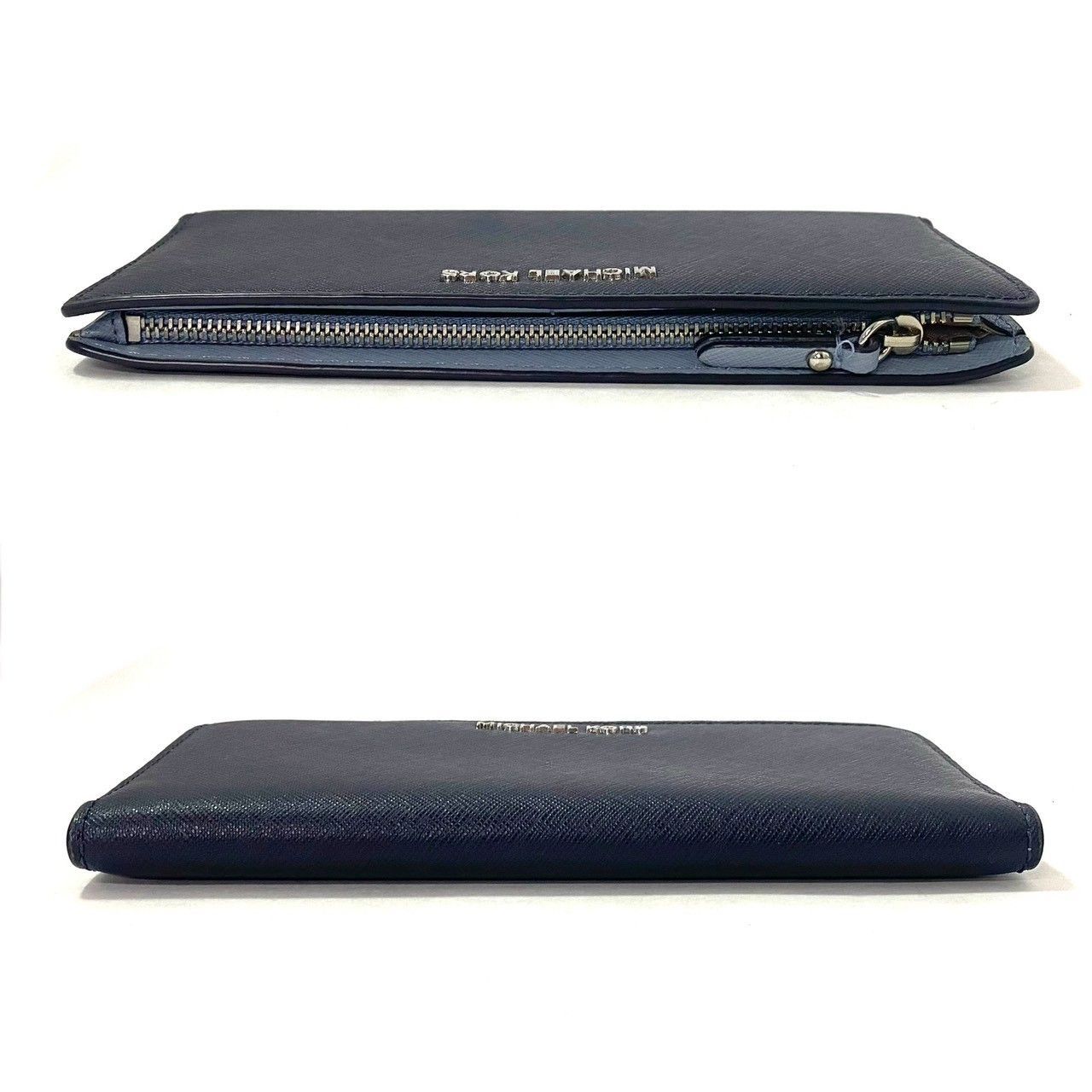 MICHAEL KORS】長財布 カードケース/パスケース付き レザー ネイビー 