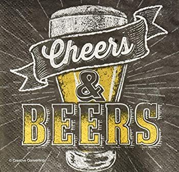 16枚の乾杯&ビール、誕生日パーティー、5インチの紙製飲み物用ナプキン。