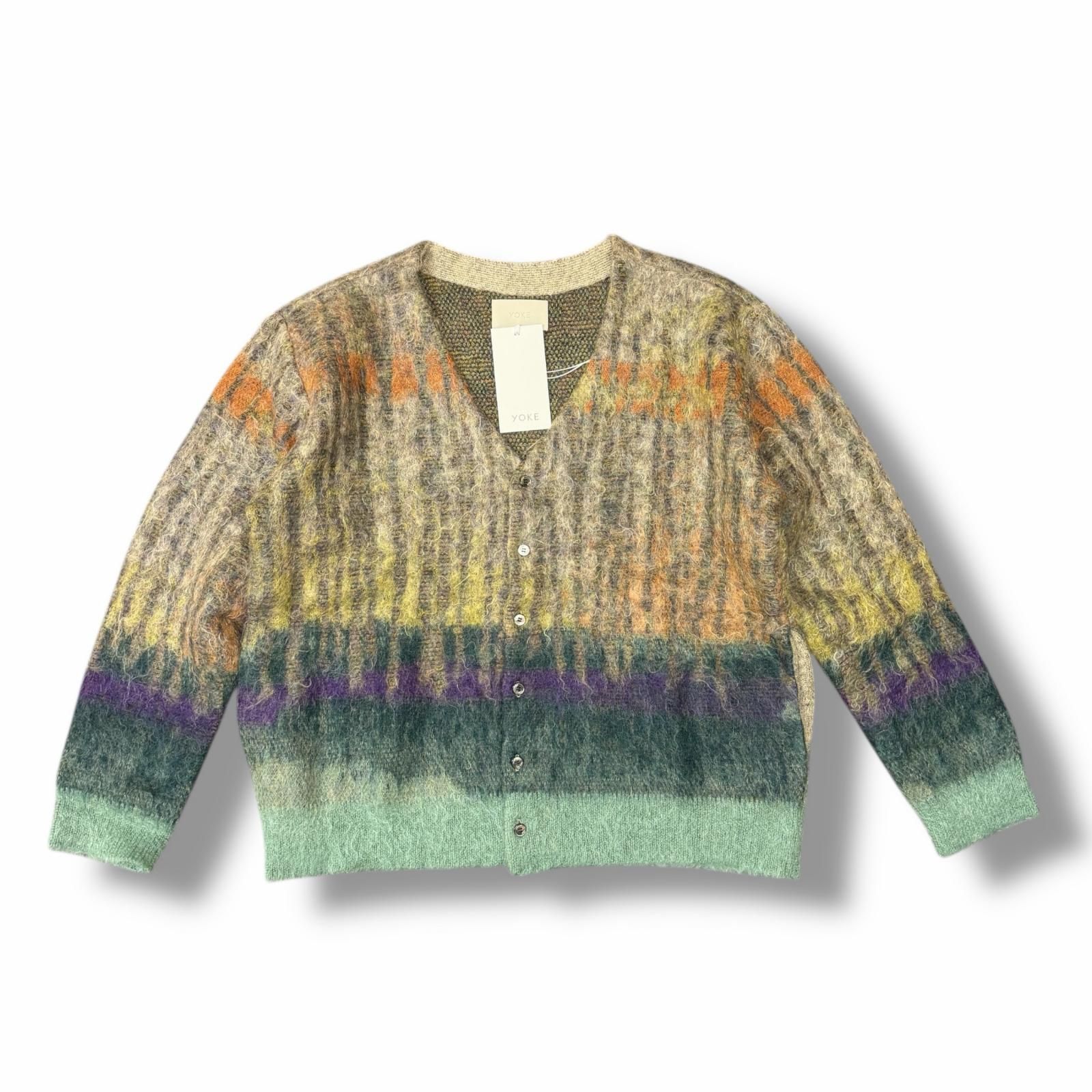 参考上代59400円 未使用 YOKE 25SS TREE JAQUARD MOHAIR BUTTONED CARDIGAN モヘヤカーディガン ニット セーター ヨーク YK25SS0958S ORANGE 2 （11969M） 参考上代59400円 未使用 YOKE 25SS TREE JAQUARD MOHAIR BUTTONED