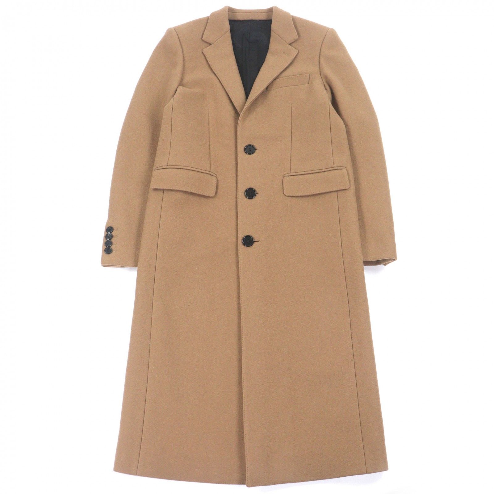 美品□CELINE セリーヌ 2M257758E カシミヤ30％ ロゴボタン チェスター 