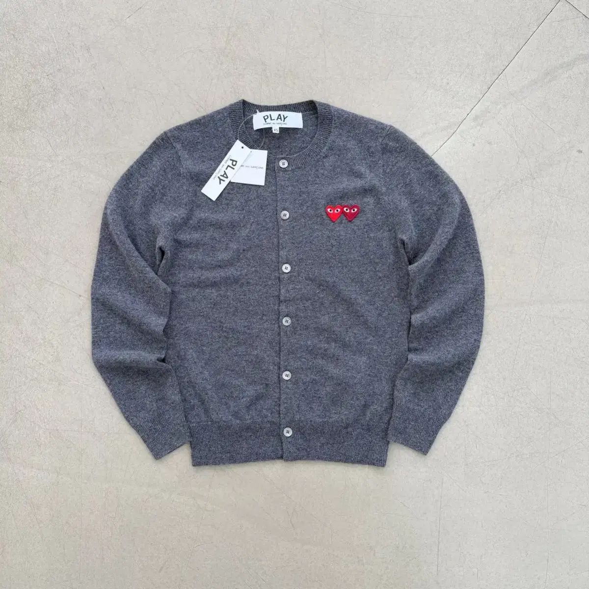 CDG ダブルハートワッペン ラウンド カーディガン 3color 【公式通販】