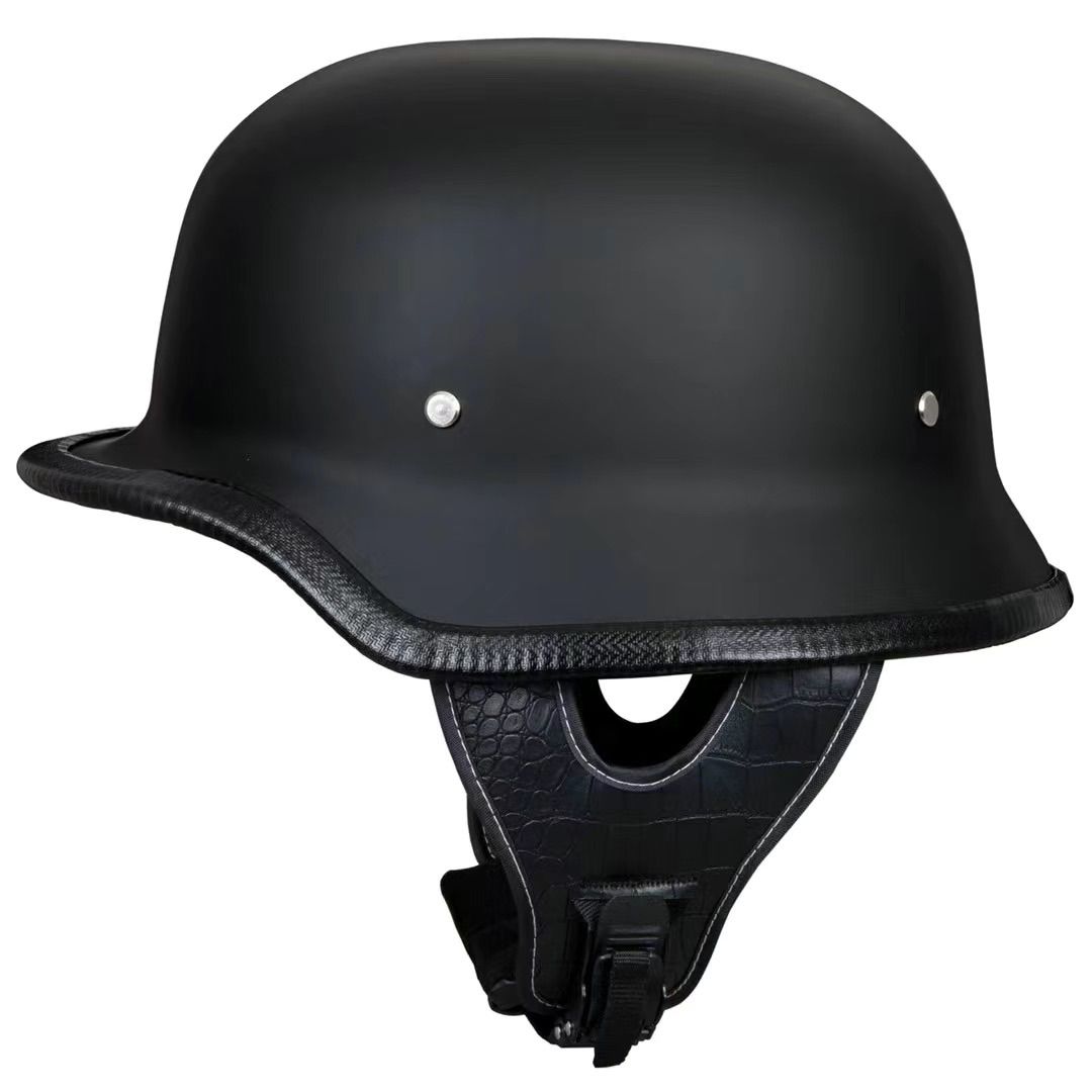夏用軽量マットブラック ハーフヘルメット 半キャップ 半ヘル トレロ