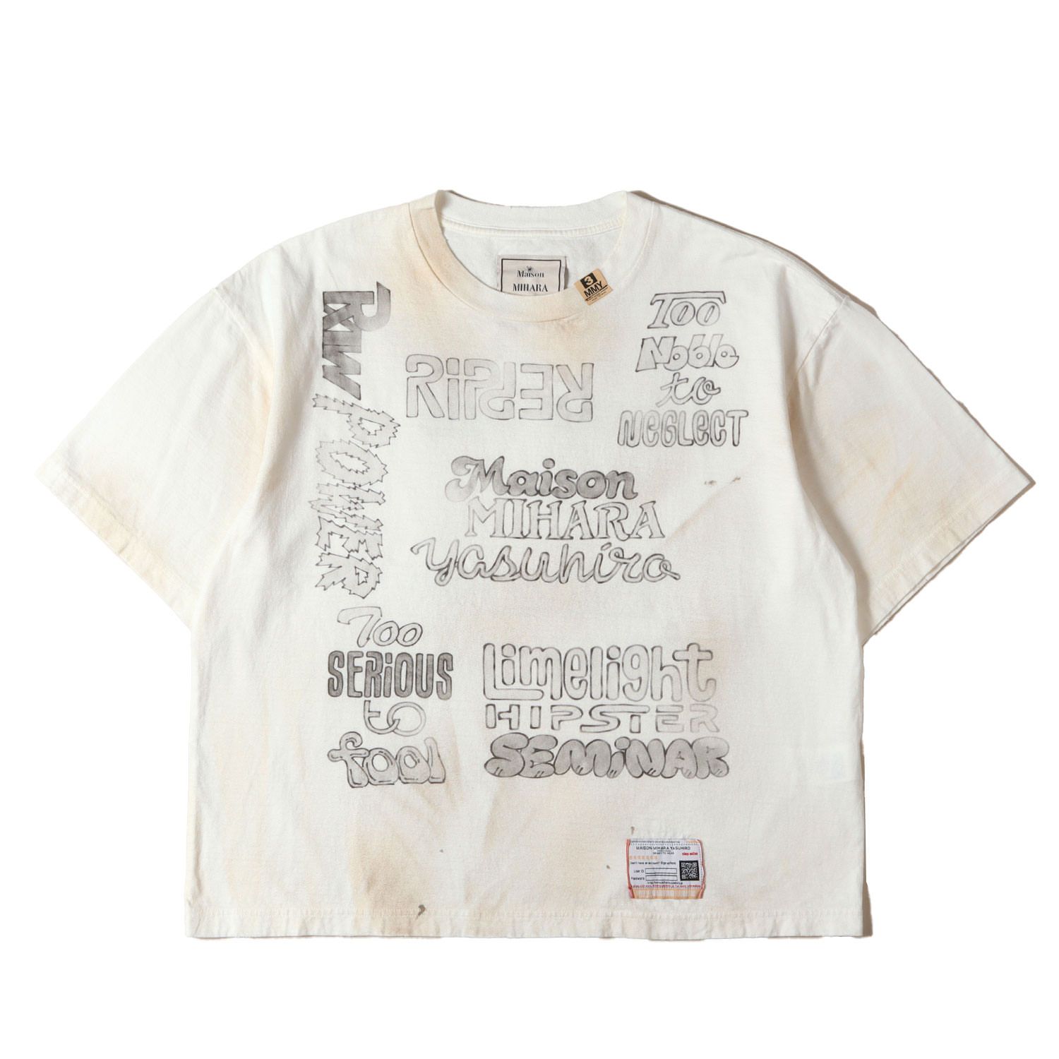 美品】MIHARA YASUHIRO ミハラヤスヒロ Tシャツ ダーティーホワイト 白 