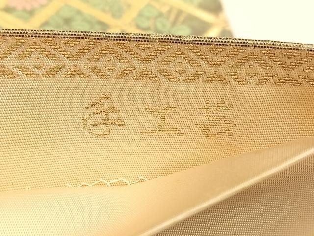 平和屋着物◎西陣 服部織物謹製 六通柄袋帯 籬草花文 こはく錦 平和屋着物◎西陣 服部織物謹製 六通柄袋帯 籬草花文 こはく錦