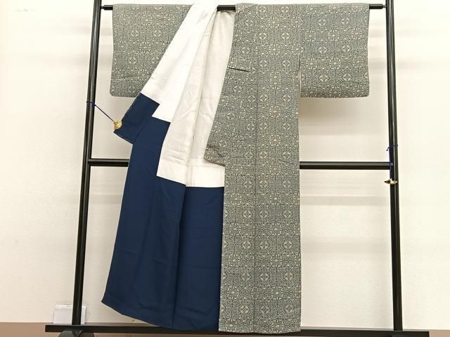 平和屋着物□上質な小紋 縞 鬼しぼ縮緬 正絹 逸品 BAAN9074wb 2026年