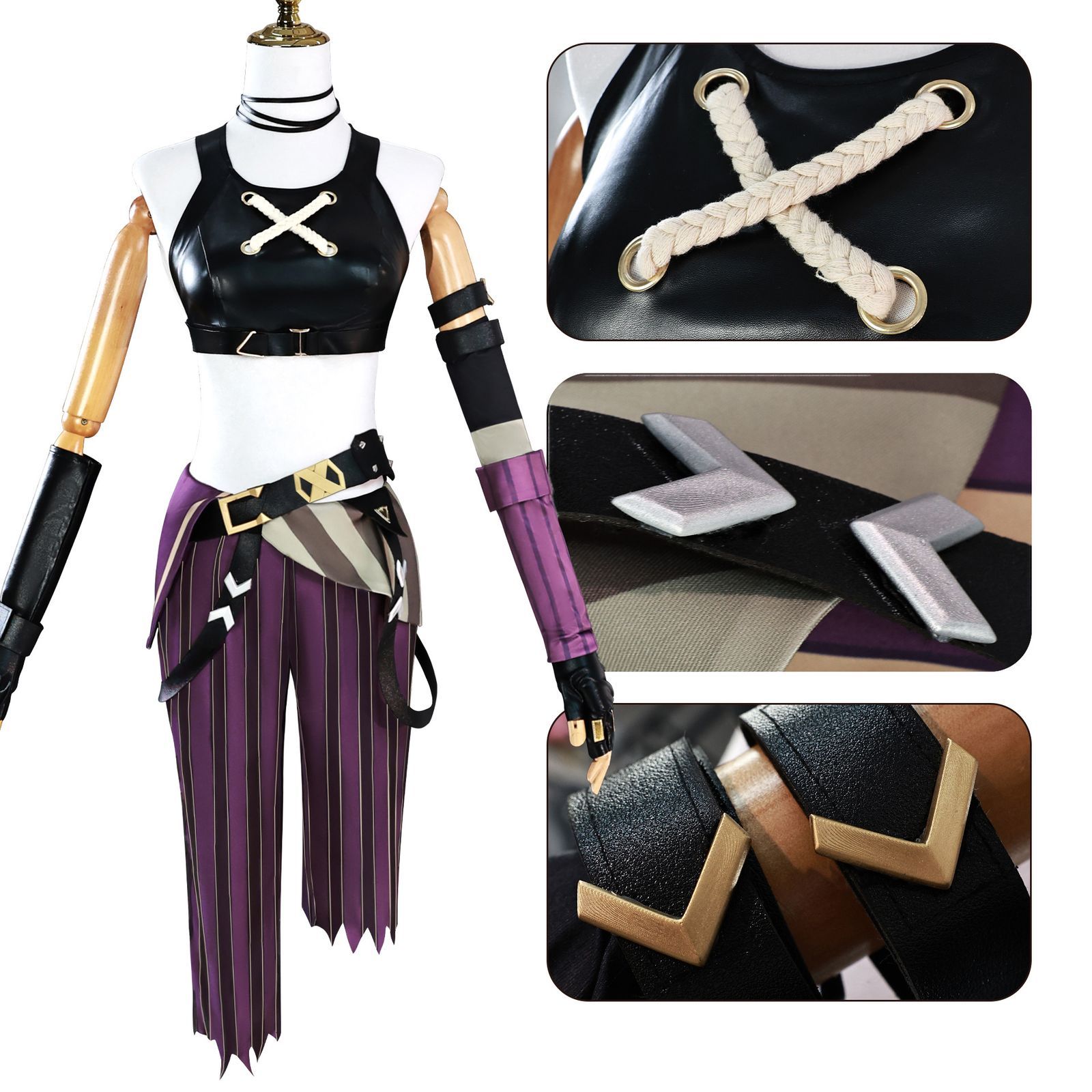 アーケイン ジンクス コスプレ衣装セット 武器 LOL リーグオブ