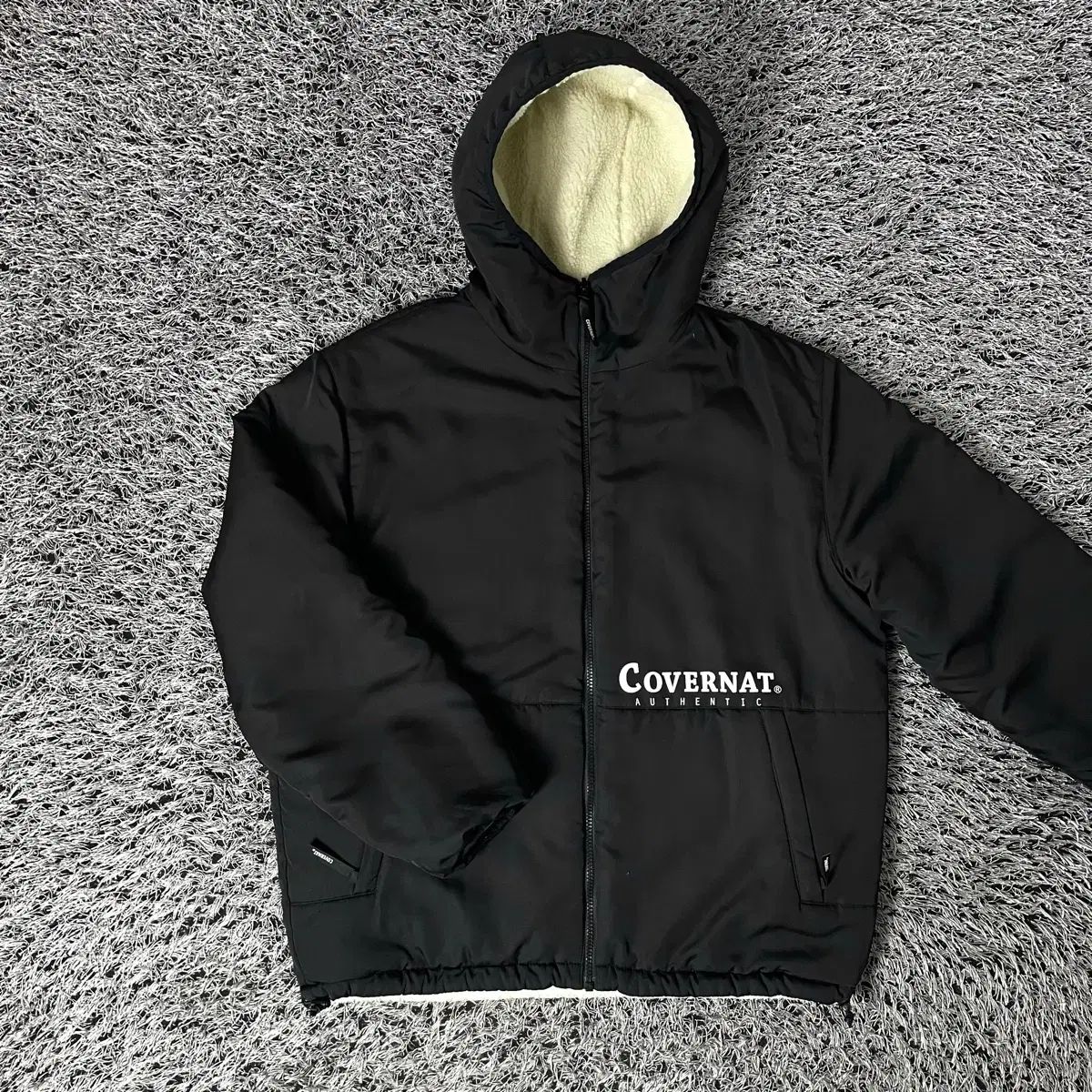 Covernat COVERNAT(カバーナット) リバーシブル フリース フード 