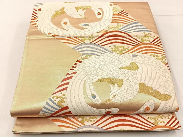 平和屋着物●六通柄袋帯　唐織　桐竹鳳凰　金糸　正絹　逸品　DABE5102ps 平和屋着物○六通柄袋帯 唐織 桐竹鳳凰 金糸 正絹 逸品 DABE5102ps