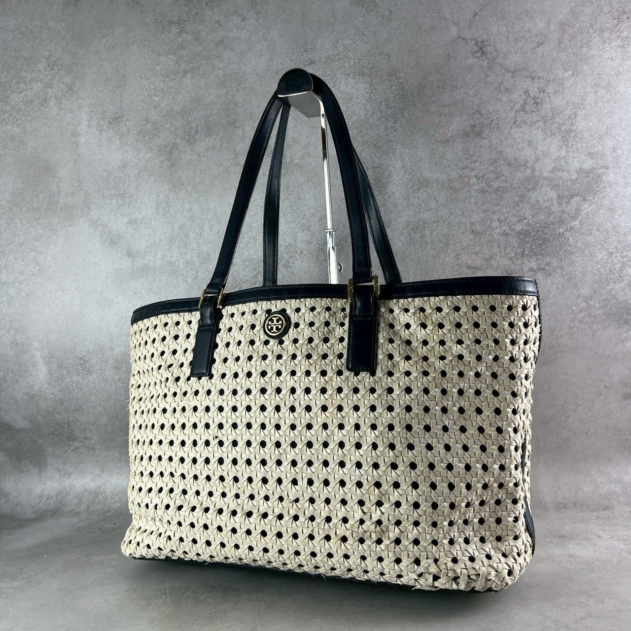 美品✨TORY BURCH トリーバーチ ロビンソン バスケットウィーブ トート 
