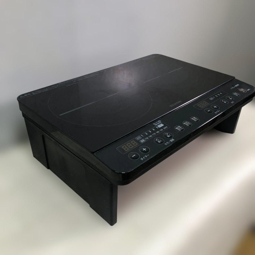 アイリスオーヤマ 2口IHコンロ IHK-W13S-B 2021年製 卓上IH