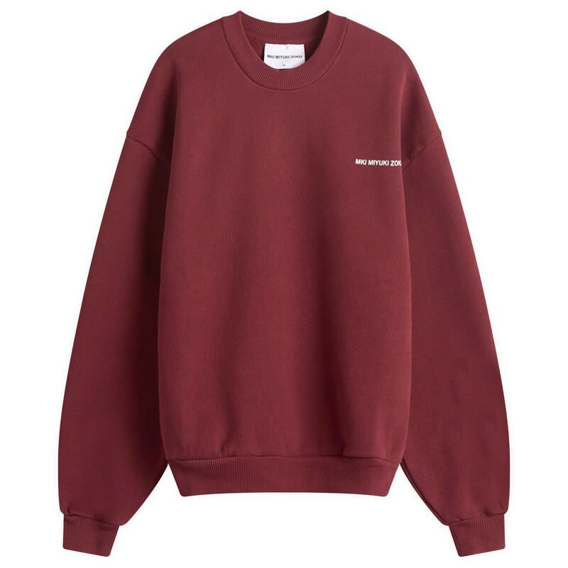 エムケーアイ レディース アウター パーカー・スウェット クルーネック シャツ MKI Uniform Crew Neck Sweatshirt Presented by END Burgundy White ホワイト
