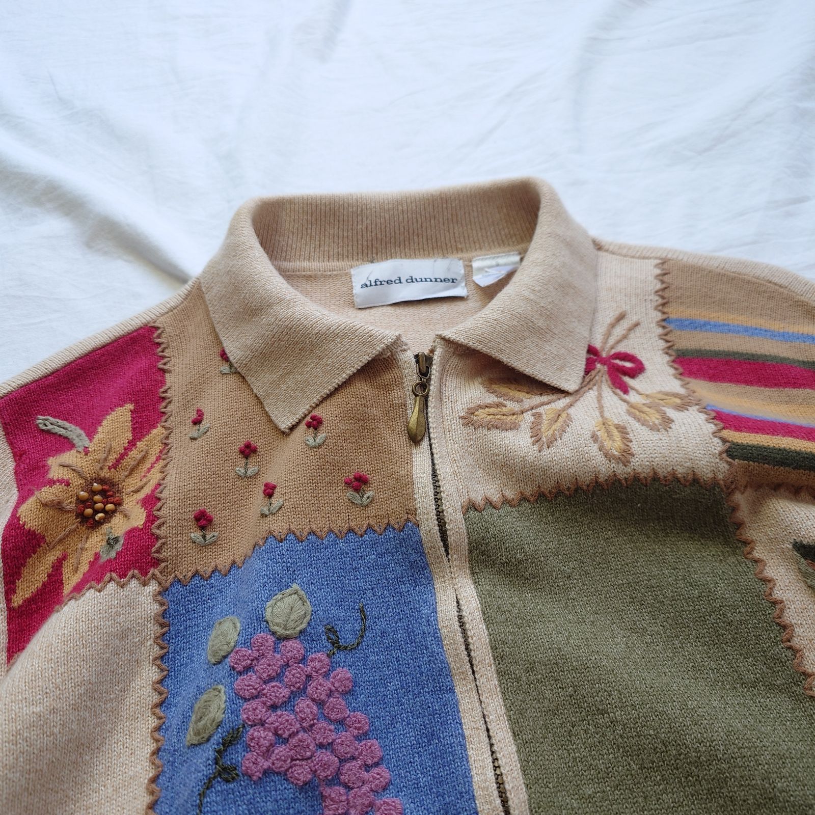 00s】ALFRED DUNNER アルフレッドダナー デザインニット コットン 