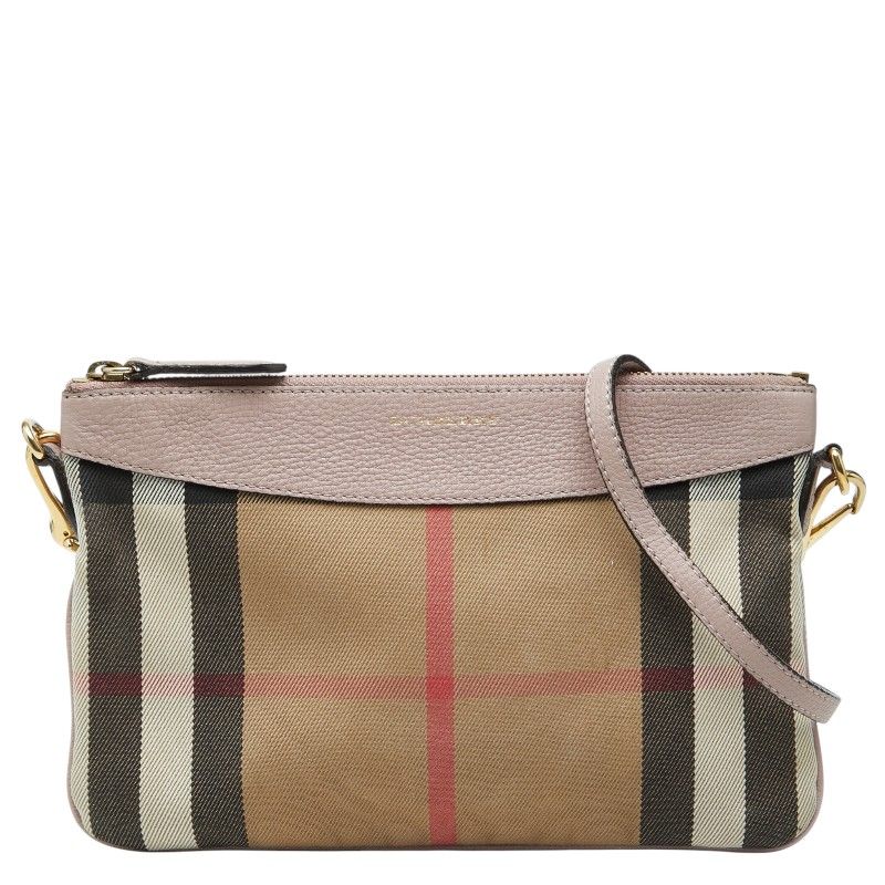 Burberry バーバリー ショルダーバッグ ノバチェック キャンバス バーバリー ノバチェック 斜め掛け ショルダーバッグ ポーチ ピンク
