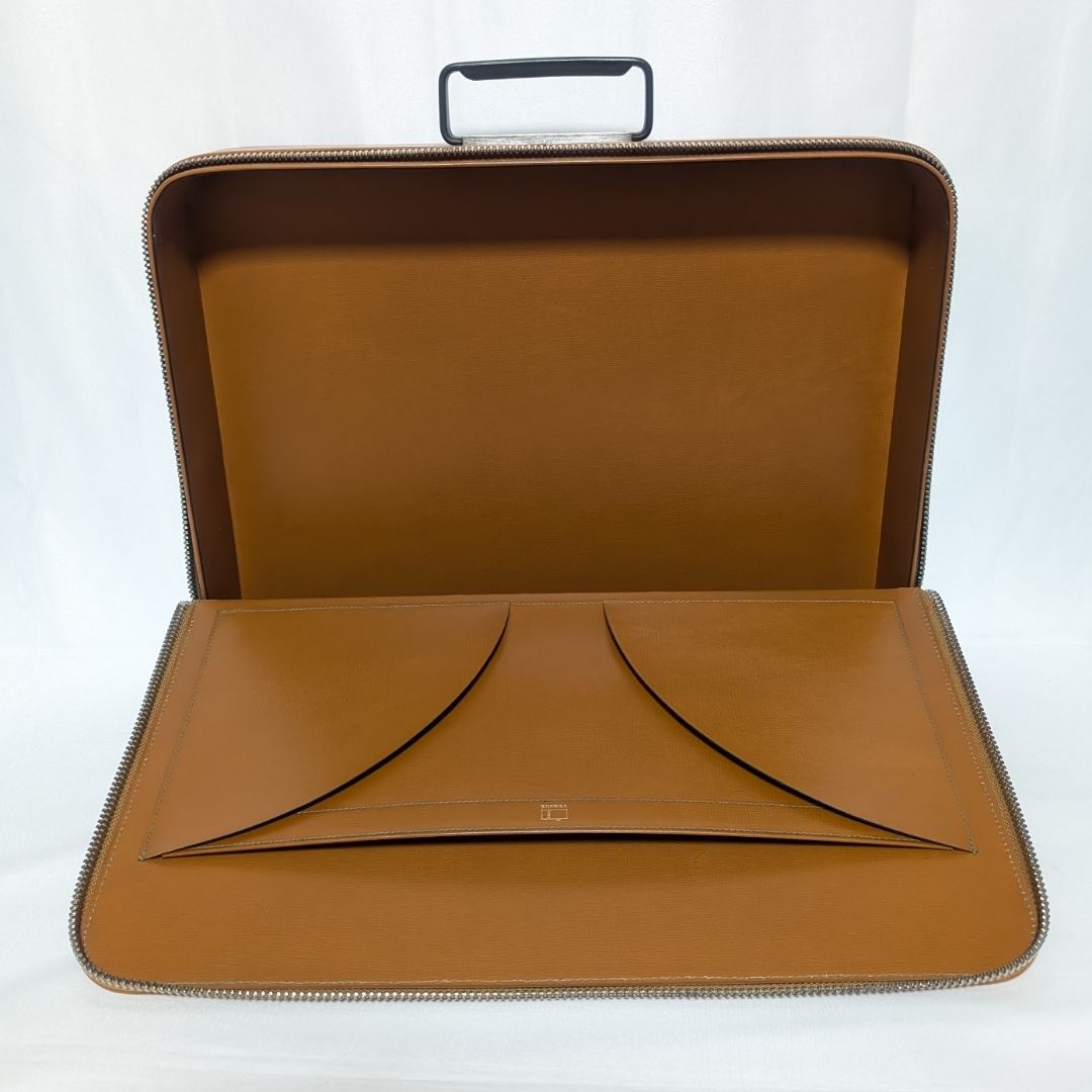 美品 ヴァレクストラ プレミエ アタッシュケース ブラウン レザー 