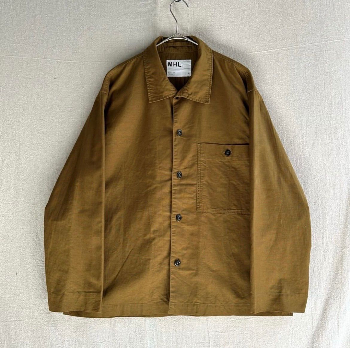 定価2.6万円】 MHL. シャツ ジャケット / S コットン リネン ブラウン