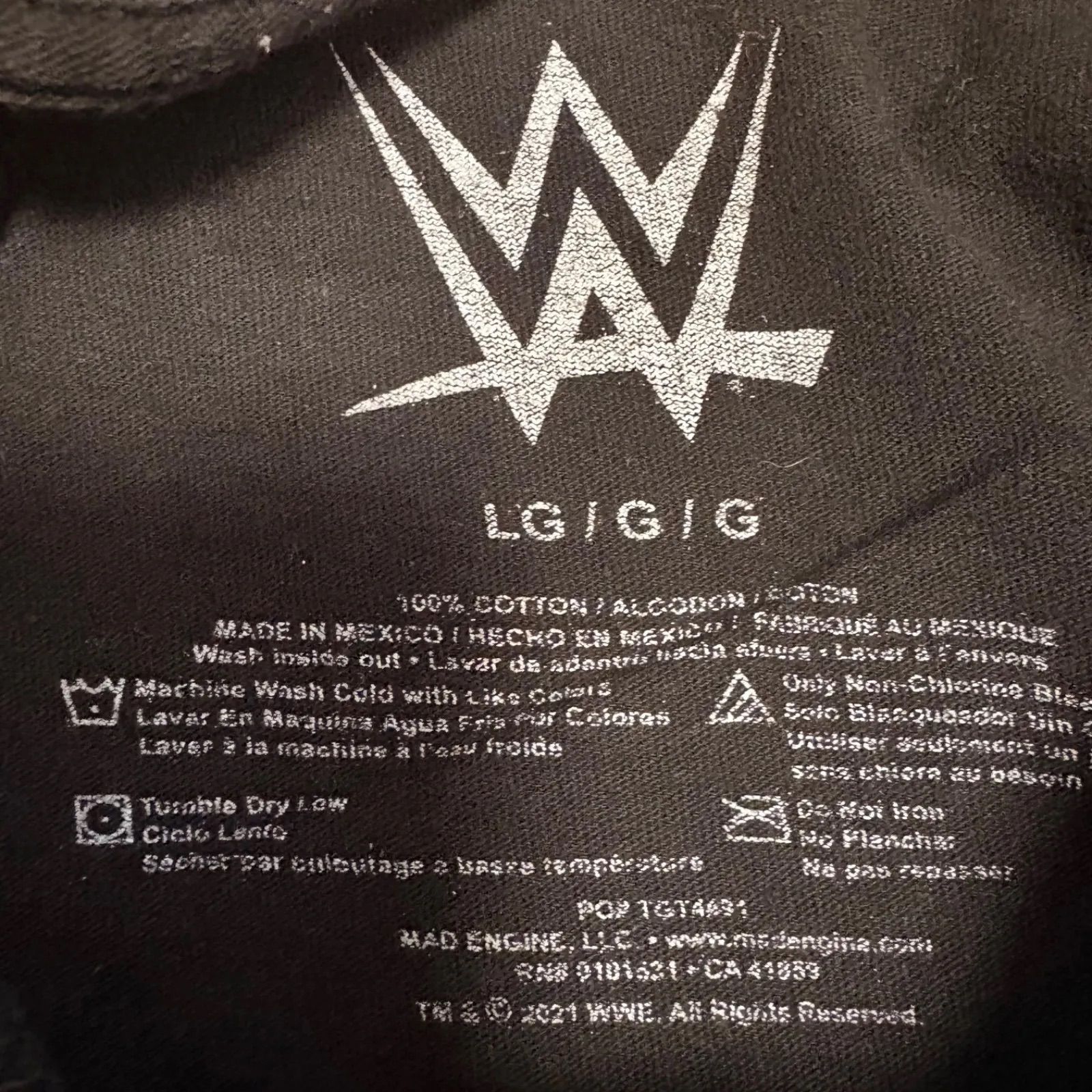 WWE WRESTLE MANIA Ⅵ Tシャツ Lサイズ ブラックT ビッグプリント 半袖 