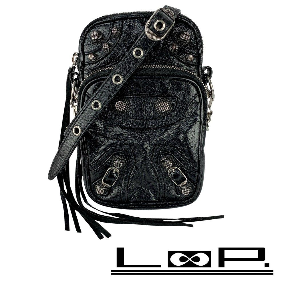 ■美品■　バレンシアガ ルカゴール ショルダー クロスボディ バッグ レザー ブラック 742015 【480775】11 バレンシアガ □美品□ ルカゴール ショルダー クロスボディ バッグ