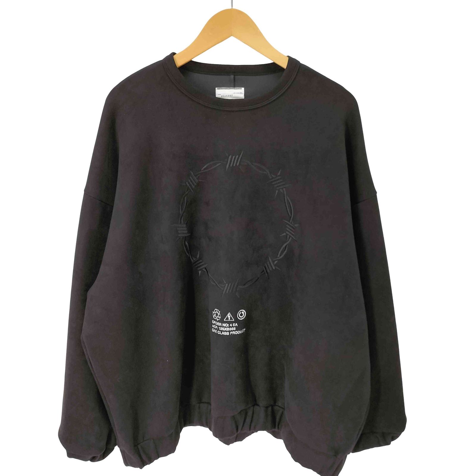 シャリーフ SHAREEF BARBED WIRE MICRO SUEDE SWEAT メンズ JPN：2 
