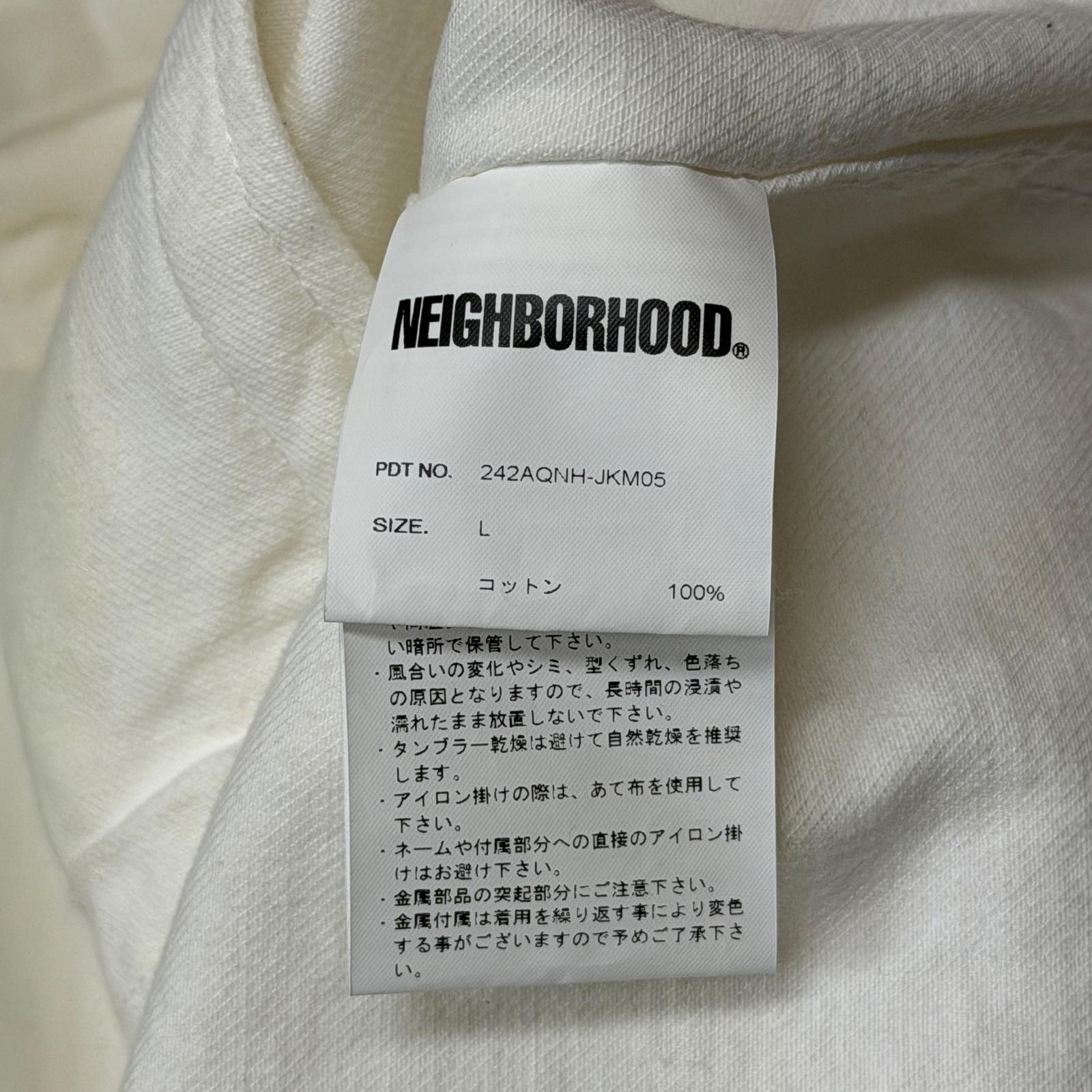 参考上代33000円 NEIGHBORHOOD 24AW TYPE-4 JACKET デニムジャケット ネイバーフッド 242AQNH-JKM05 ホワイト L （12942M） 参考上代33000円 NEIGHBORHOOD 24AW TYPE-4 JACKET デニムジャケット
