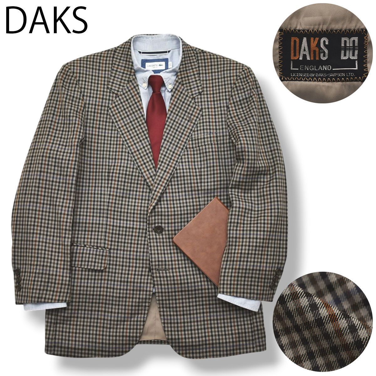 80s 90s ヴィンテージ 日本製 ダックス DAKS 2B シングル テーラード 