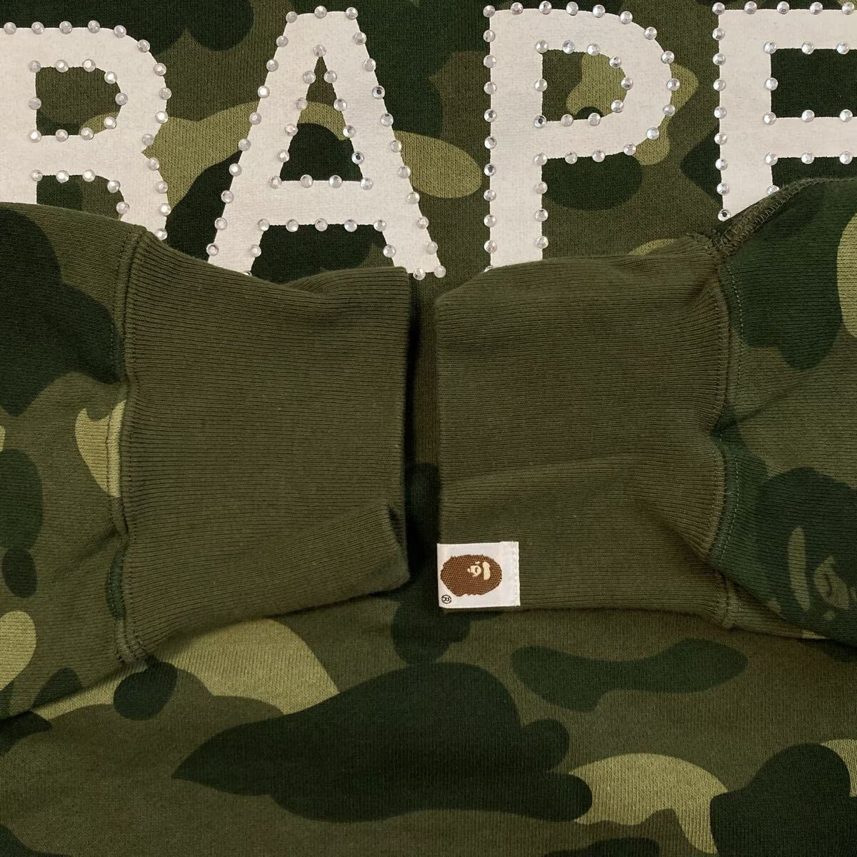 XL Crystal Stone BAPE Logo 長袖 スウェット a bathing ape sweat 