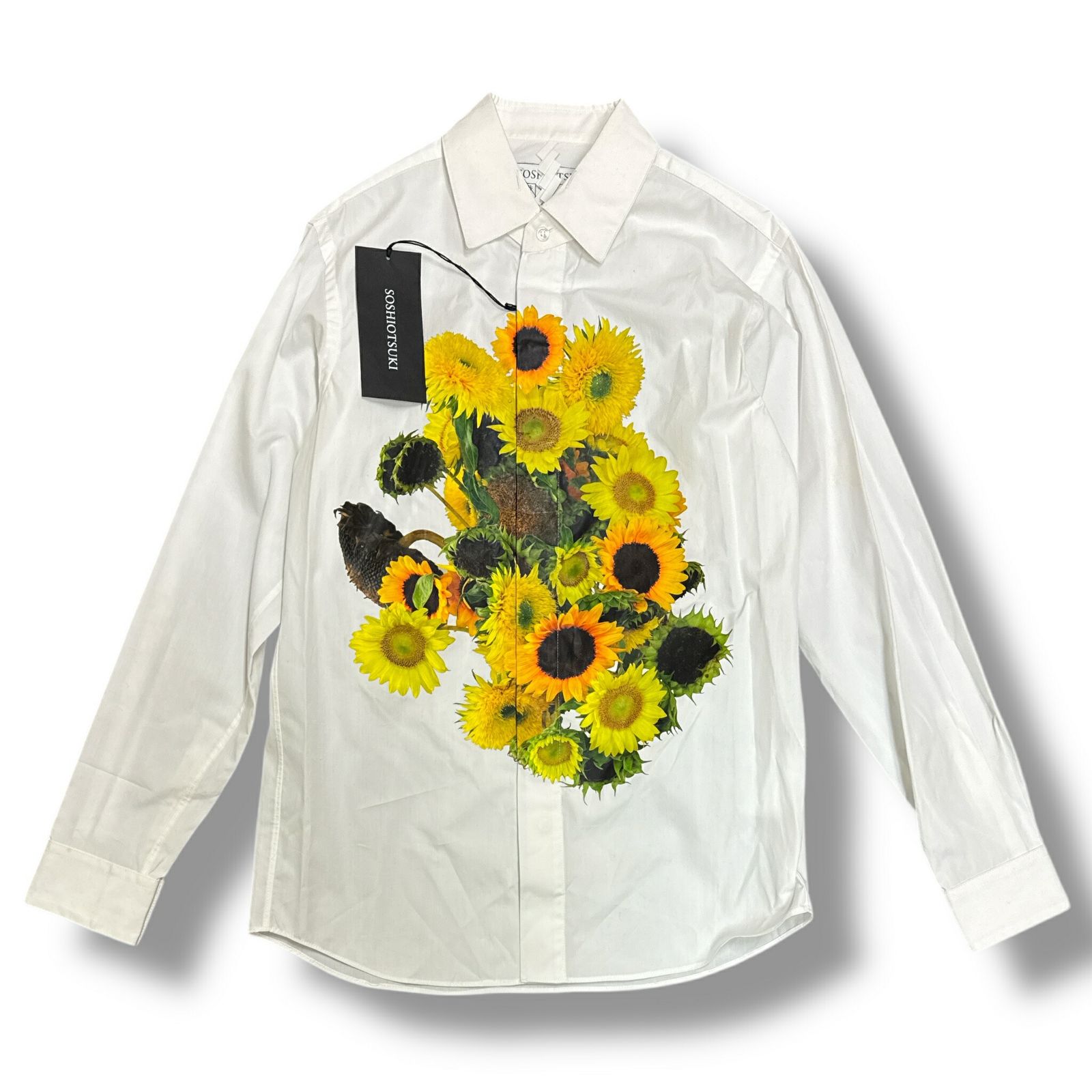 未使用 SOSHIOTSUKI 24SS FLATCOLLAR SUNFLOWER SHIRTS フラットカラーサンフラワー長袖シャツ ソウシオオツキ S24SS01SH-P ホワイト 46 （88751A） 未使用 SOSHIOTSUKI 24SS FLATCOLLAR SUNFLOWER SHIRTS フラットカラー