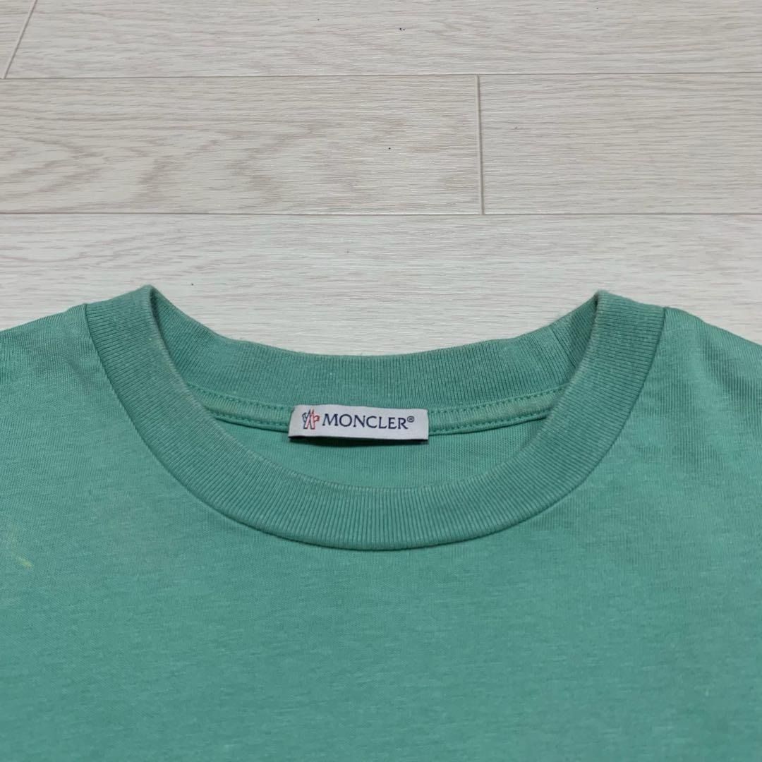 モンクレール 文字ロゴ ワッペン グリーン Tシャツ XS 国内正規品 5S99