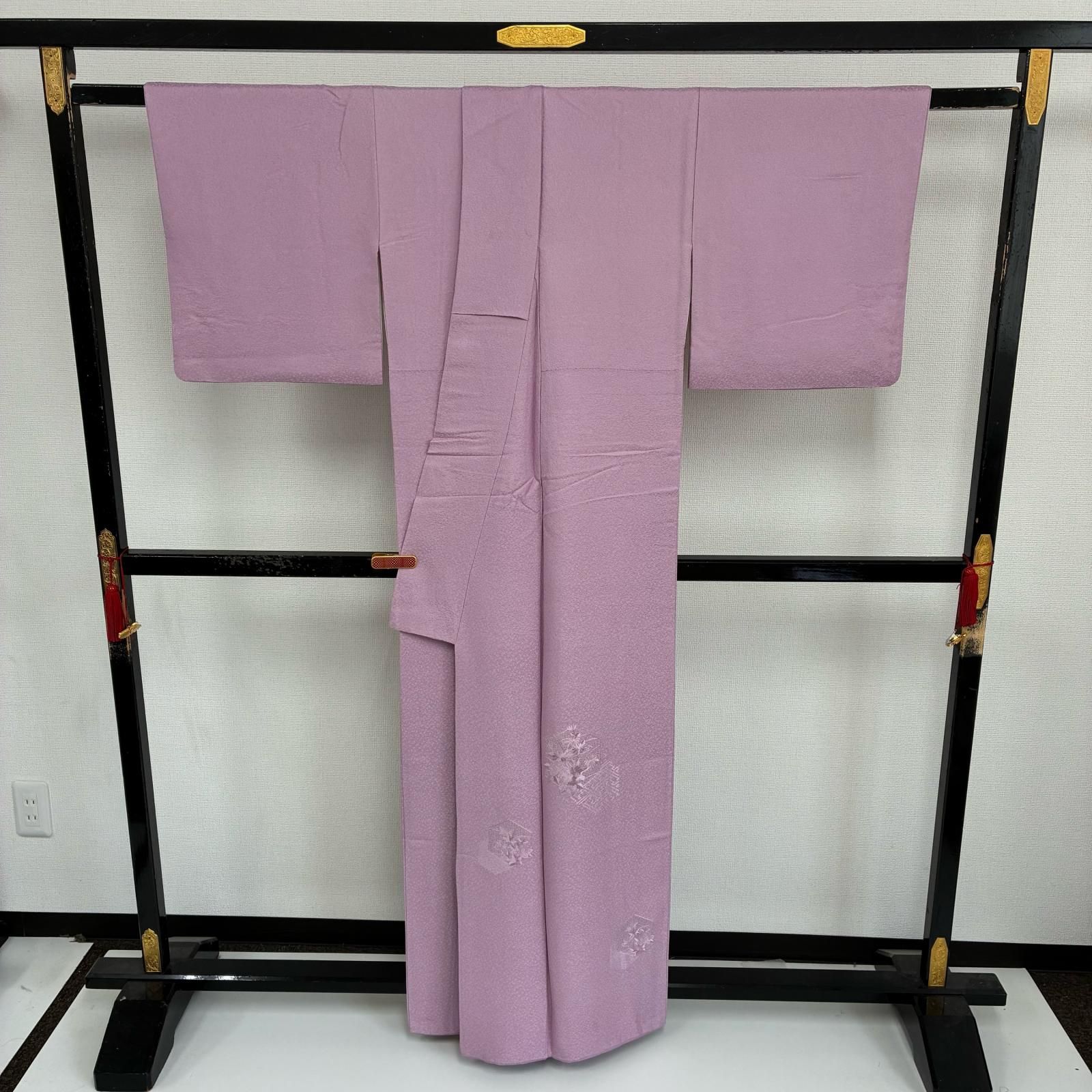 汕頭刺繍 色無地 裄65 正絹 紋なし 美しい色味 袷 着物 MK-4833 汕頭刺繍 色無地 裄65 正絹 紋なし 美しい色味 袷 着物 MK-4833