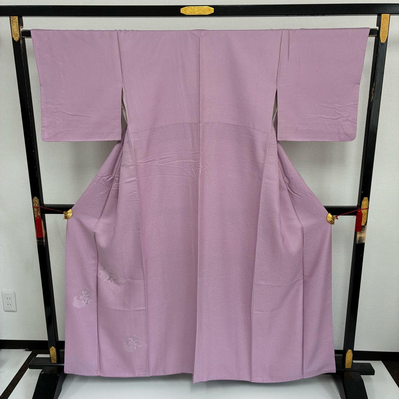 汕頭刺繍 色無地 裄65 正絹 紋なし 美しい色味 袷 着物 MK-4833 汕頭刺繍 色無地 裄65 正絹 紋なし 美しい色味 袷 着物 MK-4833
