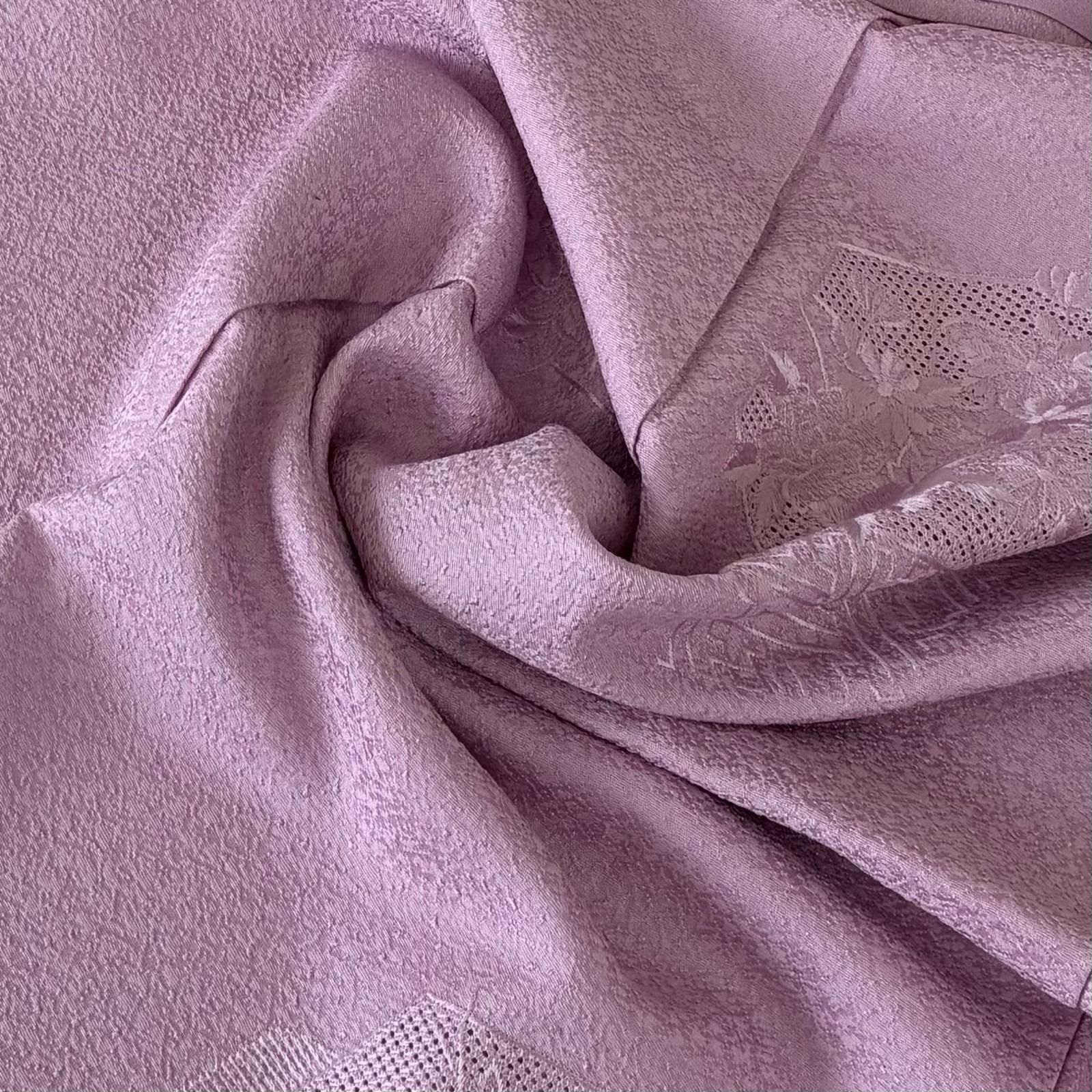 汕頭刺繍 色無地 裄65 正絹 紋なし 美しい色味 袷 着物 MK-4833 汕頭刺繍 色無地 裄65 正絹 紋なし 美しい色味 袷 着物 MK-4833
